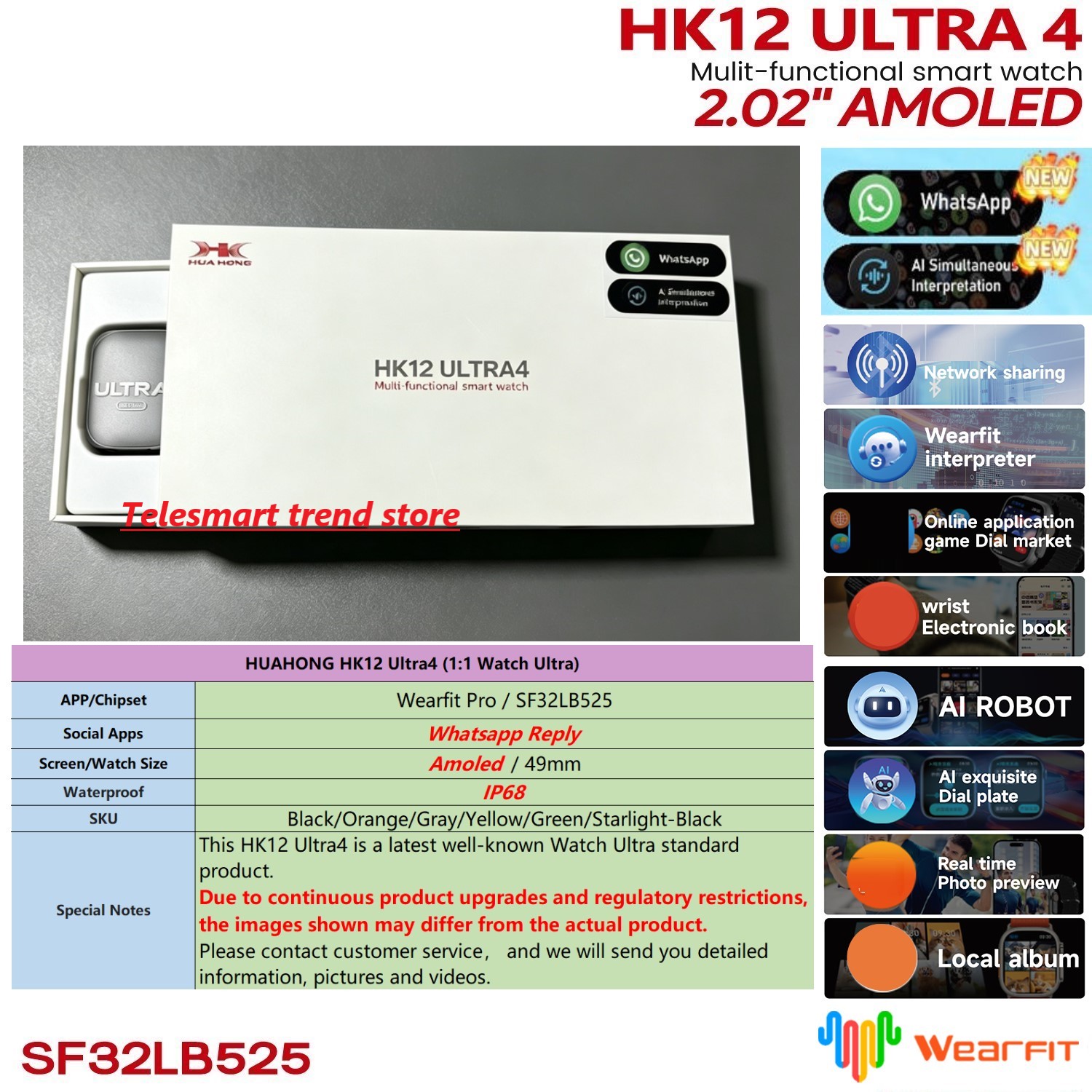 Nutrition Gym - Huahong Amoled HK12 Ultra4 スマートウォッチ スポーツ