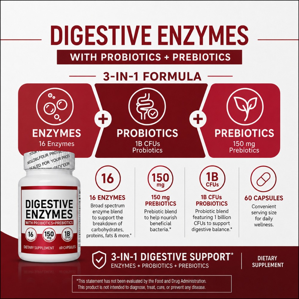 10億CFUのプロバイオティクスとプレバイオティクスを配合し - Digestive Enzyme Blend のレビューと価格