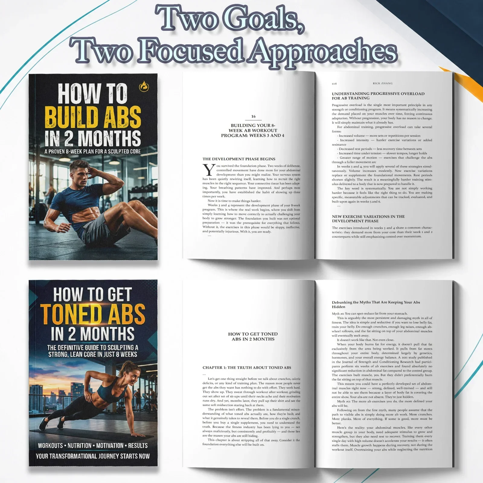 男性と女性のための2冊セット腹筋トレーニングガイド、引き締ま - The Nutrition Fitness のレビューと価格