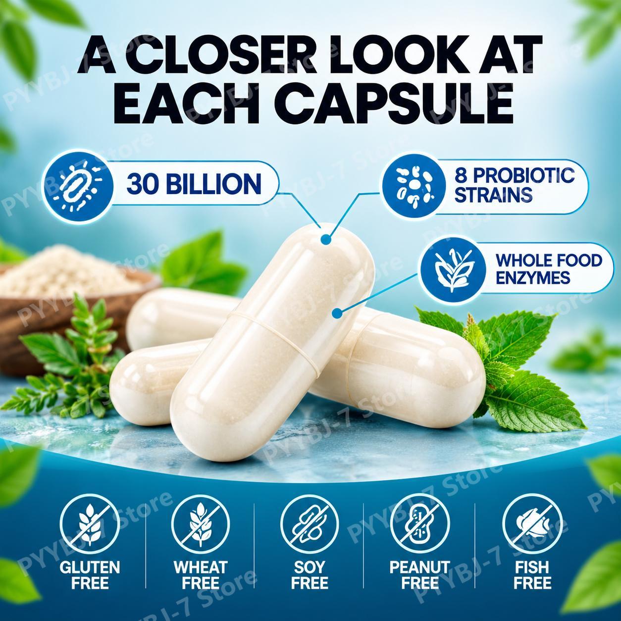 全粒粉由来の酵素を配合したプロバイオティクスカプセル。8種類 - Digestive Enzyme Blend のレビューと価格