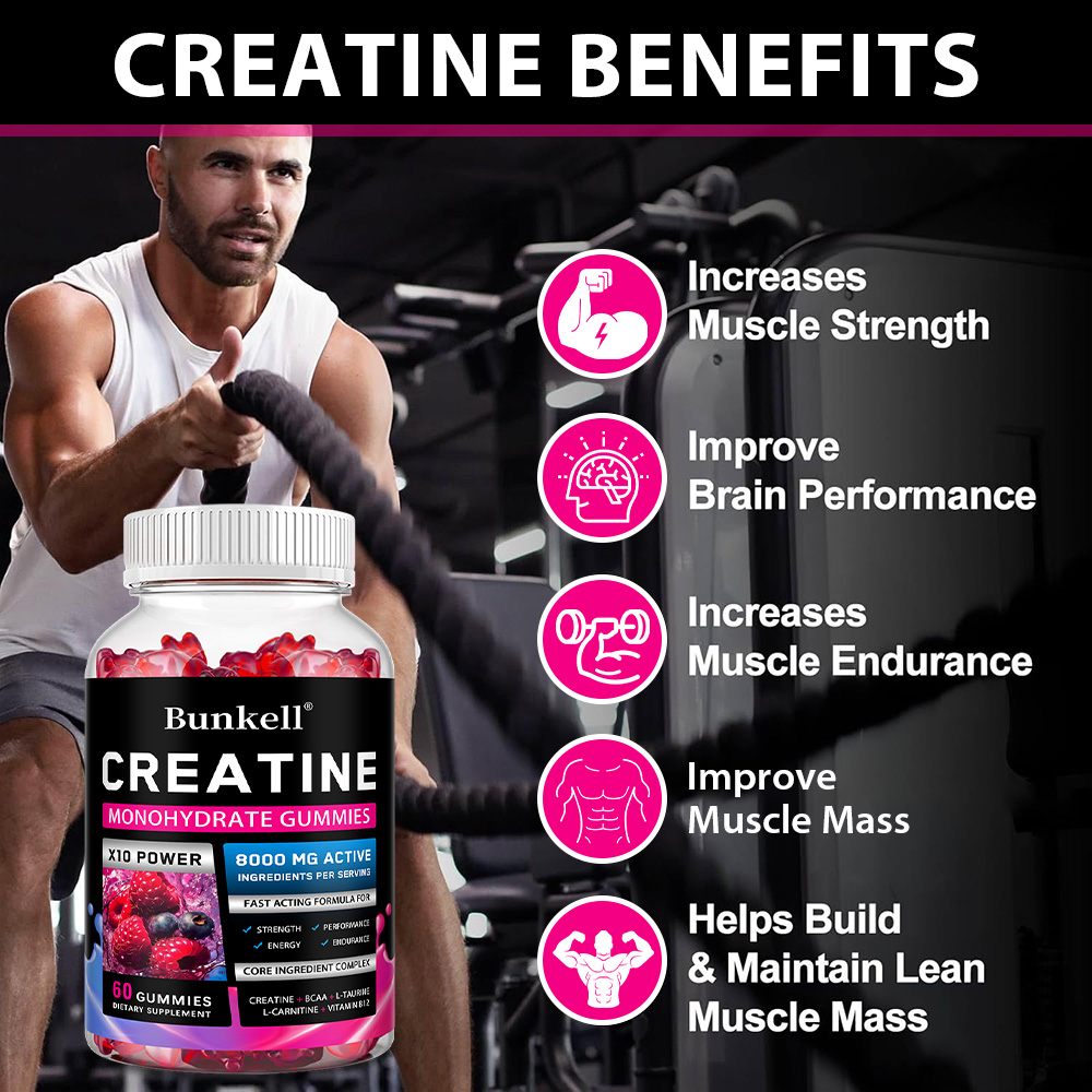 クレアチン一水和物グミ - 8000 mg、ワークアウト前/ - Pre Workout Supplement のレビューと価格