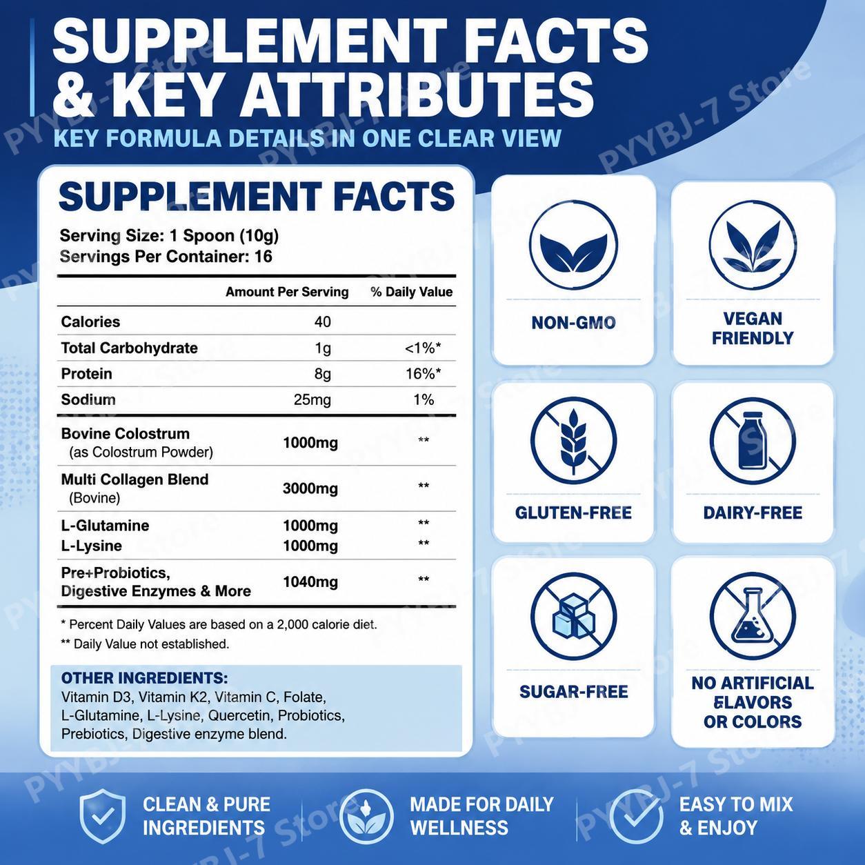 大人用コロストラムコラーゲンパウダー、マルチコラーゲン300 - Digestive Enzyme Blend のレビューと価格