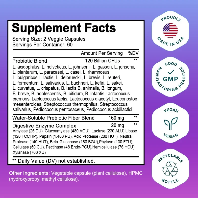 プロバイオティクス 120 億 CFU 36 株、消化と免疫 - Digestive Enzyme Blend のレビューと価格